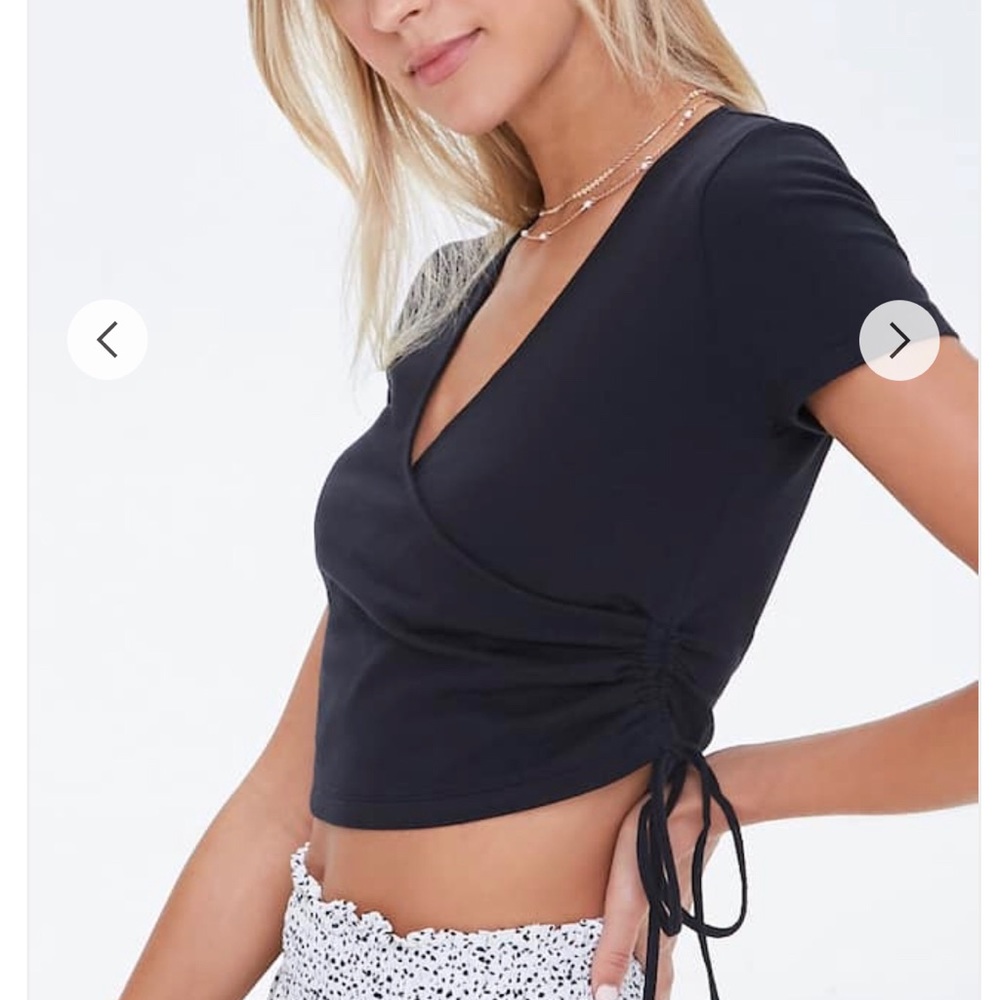 Forever 21 Black wrap around crop top